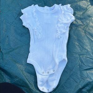 Rachel White Ruffled Kids Top